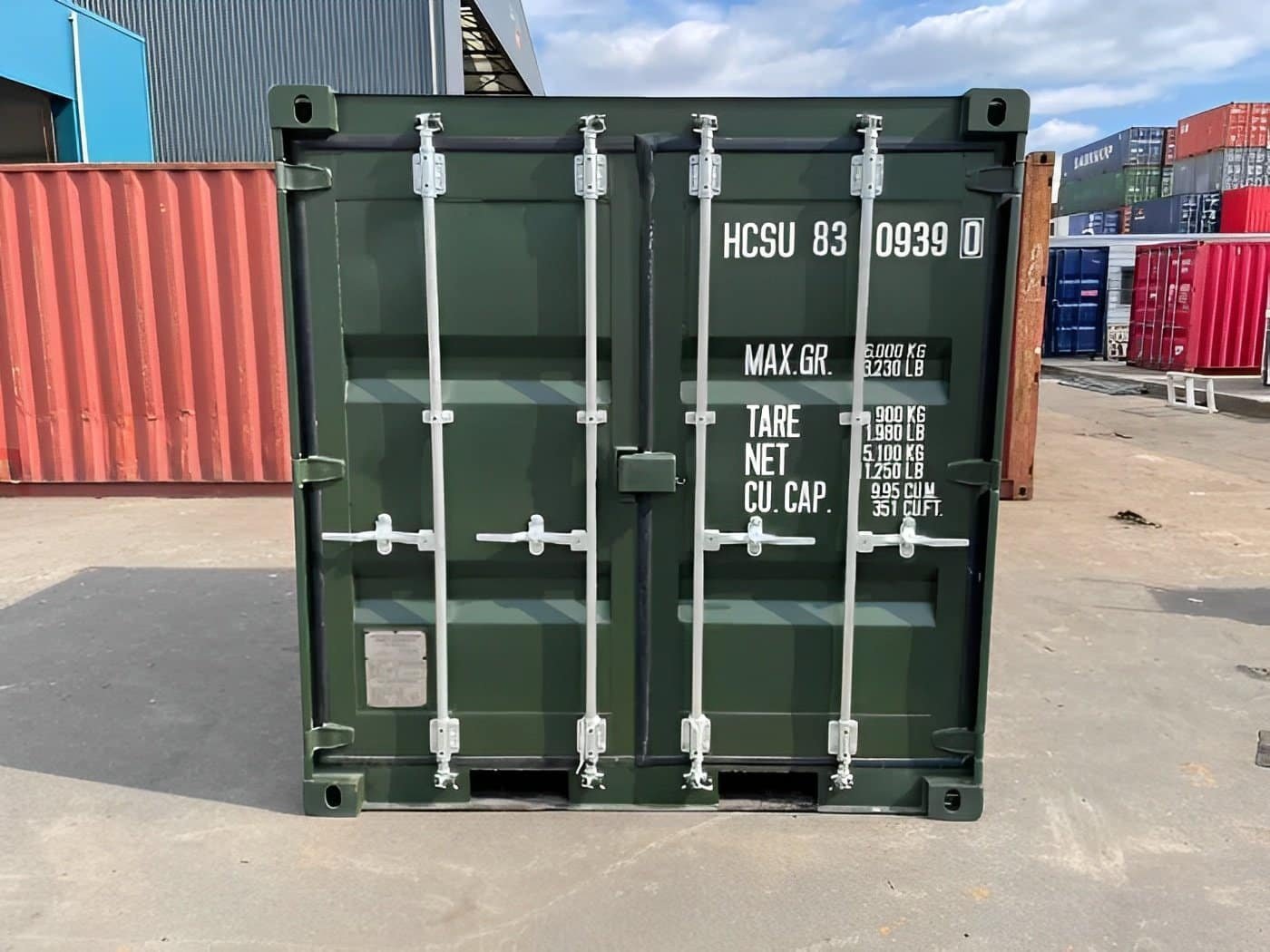 8ft One Trip Green Steel Shipping Container – ISO Certified & Durable - Image 2