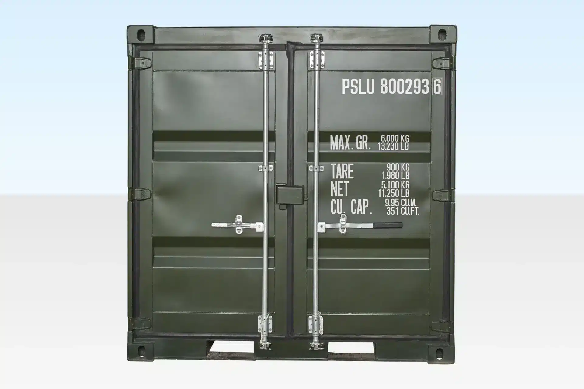 8ft One Trip Green Steel Shipping Container – ISO Certified & Durable - Image 3